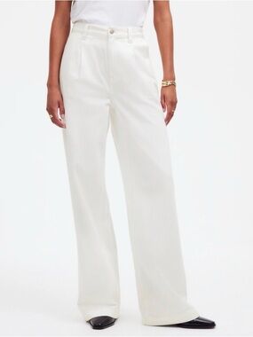 Madewell Wide Leg High-Rise Pants in White